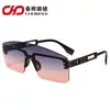 Óculos de sol transfronteiriços de moda Fotografia de rua Óculos de sol personalizados com lentes de uma peça Óculos de sol Óculos de sol anti-ultravioleta Óculos de marca de moda