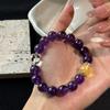 Pulsera de Cristal de Amatista Natural Estilo Chino Nuevo para Mujer, Pulsera de Cristal Moderna y Versátil, Pulsera de Lujo Ligero de Alta Gama al Por Mayor