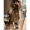 Vestido estilo Miu ~ falda de lunares plisada de doble cara para mujer primavera y verano 2025 nueva falda en A moderna gris