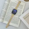 Adecuado para Correa de Reloj Apple S12 S109876543Se Hebilla de Herradura Pulsera de Cuero de Lujo Ligero para Mujer Correa de Reloj