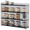 Portavasos Estante de almacenamiento de vasos comedor escritorio vaso de agua taza de té taza de café estante organizador caja juego de té estante de celosía