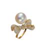 Accesorios DIY S925 plata esterlina lazo perla soporte para anillo soporte vacío anillo de moda anillo soporte anillo para dedo abertura 8-12