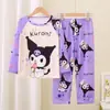 Ropa de Casa Transfronteriza para Bebés y Niños Niños y Niñas Pijama de Manga Larga Delgado Tailandés Grande Infantil Dibujos Animados Traje de Aire Acondicionado Conjunto