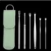 Kit de Limpador de Ouvido, Nova Ferramenta de Limpeza de Ouvido em Aço Inoxidável, Colher de Ouvido Espiral para Crianças, Limpador de Ouvido para Adultos