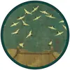 Nuevo Tapete Drenante Redondo de Flor de Ciruelo China Fácil de Limpiar Tapete Absorbente de Agua para Lavabo Estilo Nacional Pintura Antigua Tapete Drenante Antideslizante para Encimera
