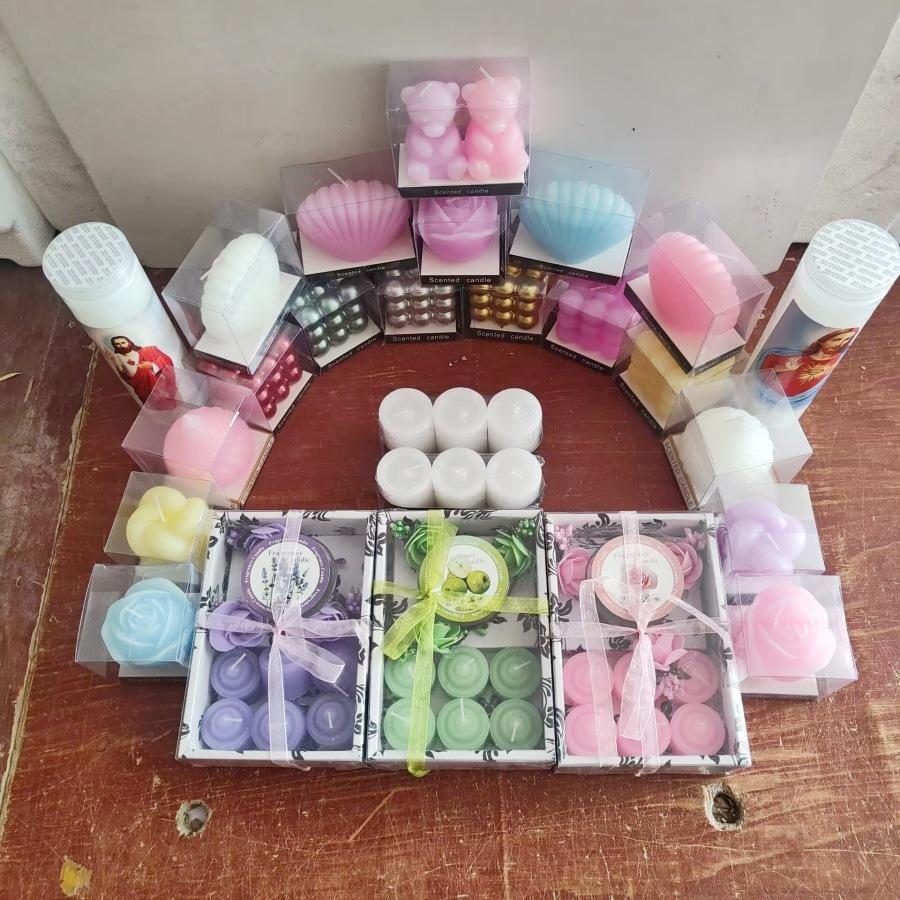 魔方贝壳玫瑰花玻璃杯结绳洋葱头圆柱蜡烛合集图片3