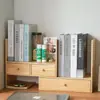 Caja de almacenamiento de escritorio de madera maciza estilo cajón, simple y creativa, estantería organizadora multicapa, estilo abierto