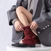 Calcetines de mujer de otoño e invierno con reborde de metal apilado, estilo vintage, gruesos, cálidos, de lana de punto Maillard Y2K, cubrepiernas