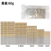 Conjunto Selecionado Cuidadosamente de 50 Brocas Helicoidais Revestidas de Titânio 1-3mm Brocas Pequenas Furadeira Elétrica Conjunto de Perfuração DIY Marcenaria Furação de Buracos