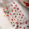 Los Nuevos Pegatinas para Uñas Florales Rojas Retro de Sky Son Populares Nuevas Pegatinas Adhesivas para Uñas Florales Estilo Chino Rojo Anaranjado