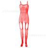Lencería Jacquard Sexy con Tirantes, Atractivo Body Hueco de Hombros Caídos Medias, Ropa de Malla para Mujer W214