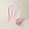 Conjunto de ropa interior térmica de cuello alto para niñas adolescentes estudiantes algodón puro ropa de otoño pantalones de otoño ropa térmica de algodón para niñas pijamas infantiles