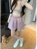 Shorts esportivos casuais com cordão e cós elástico, feminino, verão, cintura alta, solto, reto, slim, pequeno, linha A, perna larga, calças