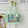 Bolsa Tote Transparente Estilo Japonês Menina Doce Anime para Alunos do Ensino Fundamental II e Médio com Alta Aparência e Grande Apetite