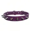 Collar Anti-mordidas para Perro Collar para Mascota Perro Pequeño Mediano Collar con Remaches Collar Duradero para Gato Suministros para Mascotas Collar de Cuero