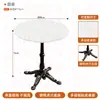 Mesa de jantar branca e cadeiras de loja de bolos estilo francês, mesa de reunião de cafeteria, cadeiras estofadas, mesa redonda moderna minimalista de placa multicamada