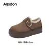 Zapatos Mula de Suela Gruesa Augusden para Mujer 2026 Nuevo Estilo de Invierno con Forro Polar Añadido y Zapatos de Algodón Engrosados Mocasines sin Cordones