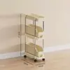 Estante de Almacenamiento para Cocina Carrito Pequeño Dormitorio Sala de Estar Estante de Almacenamiento de Múltiples Niveles de Pie Estante de Almacenamiento Móvil para Artículos Varios con Ruedas