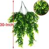 Simulação de parede de eucalipto artificial de vime transfronteiriço, planta verde, planta falsa pendurada, videira, flores decorativas para casa e exterior