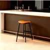 Bancos altos de bar modernos minimalistas com encostos de ferro, bancos altos para uso doméstico, bancos de bar de couro estilo luxo leve