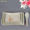 Imitação de porcelana hotel restaurante ocidental talheres prato de peixe prato de peixe grama de outono placa de melamina placa retangular atacado
