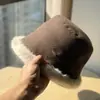 Nuevo Sombrero de Pescador de Felpa Grueso y Cálido con Empalme de Alta Gama para Mujer, Sombrero de Cubo Versátil para Otoño e Invierno con Circunferencia de Cabeza Grande