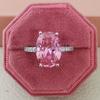 AliExpress novo europeu e americano grande oval rosa anel de diamante cross-border moda joias anel feminino cross-border fornecimento r4588
