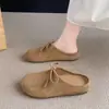Sandalias Birkenstock Planas Versátiles Retro con Tira para Dedos Mujer 2026 Primavera/Otoño Nuevas Mariposa Moño Slip-on Suela Suave Medias Pantuflas