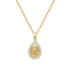 [Acero de Titanio] Retrato de Gota de Agua Europeo y Americano Zircón Elegante Collar Totalmente Incrustado de Diamantes para Mujer Cadena de Clavícula Más Fácil de Combinar Cadena de Acero de Titanio