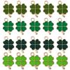 Misture 48 gotas de óleo, verde, trevo de quatro folhas, acessórios diy, brincos de pulseira, pingente de trevo de quatro folhas, atacado