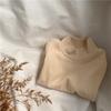 GL-kids - Camisa básica de manga larga con cuello medio alto para niños y niñas, de otoño e invierno, de estilo coreano, con parte superior gruesa de color liso.