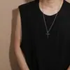 Moda de Tiktok ins estilo Harajuku personalidad callejera collar de cruz de acero de titanio accesorios de colgante versátiles mismo estilo para hombres y mujeres