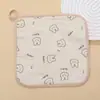 Toalla facial de colgar para niños crepé toalla babero para bebé toalla de lavado para baño de bebé toalla cuadrada de gasa de cuatro capas