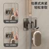 Clip para mopa pistola gris almacenamiento de baño gancho fijo para escoba balcón de baño adhesivo de pared sin perforaciones estante para mopa