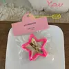 Novos Grampos de Cabelo Estilo Coreano com Estrela de Cinco Pontas Pintada para Crianças, Presilhas para Mechas Laterais, Doces Acessórios de Cabelo