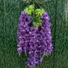 Enredadera Artificial de Flores Violetas para Techo, Densa Decoración Interior para Bodas, Enredadera Artificial Universal de Plástico, Flor Artificial