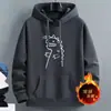Nova Jaqueta com Capuz Moletom Forrado de Lã para Outono e Inverno, Tendência, Espessa, Solta, Estudante, com Capuz para Homens