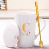 Regalo de Cumpleaños para Niñas, Souvenir de Alta Gama, Taza de Estrella, Taza con Letra de Apellido Grabable, Taza Cerámica para Pareja