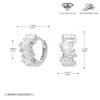 Pendientes de Plata de Ley S925 al por Mayor de la Fábrica de Origen, Clips para Orejas de Forma Cuadrada con Diamantes de Colores, Lujo Ligero, Exclusivamente para Ventas Transfronterizas, en Stock