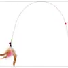 Juguete para Gatos Caña de Pescar para Gatos Juguete de Plumas para Gatos Juguete para Gatos Alta Resistencia Pluma Bicolor Cable de Acero Gato Burlador
