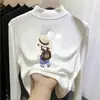Camiseta térmica para niña con forro de polar, cuello semi-alto, camiseta gruesa, nuevo estilo otoño/invierno 2026, tejido cepillado, para niños de talla mediana y grande