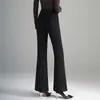 Pantalones elásticos acampanados de cintura alta, modernos y elegantes, para mujer, nuevo modelo otoño 2026, cintura elástica, corte holgado, caída fluida, pantalones casual versátiles