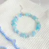Pulseira Pequena Fresca Estilo Coreano de Cristal Sintético Pulseira Estilo Feriado Design Azul Pulseira Doce Dopamina