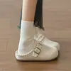Zuecos Retro Estilo Bosque de Suela Blanda para Mujer Modelo Nuevo 2026 Zuecos Deslizables para Exteriores Zapatos de Media Caña para Mujer con Suela Gruesa