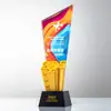 Trofeo de Cristal 3D, Colorido Evento Anual de Empleados Destacados, Premios de Alta Gama Hechos a Medida, Producción de Medallas de Madera