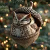 Decorações de Natal Esquilo Castanho Ouriço Transfronteiriça Pingente de Árvore de Natal Impressão Plana 2D Pingente de Acrílico