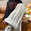 Calças de moletom casuais de peso pesado com forro de fleece para outono e inverno para homens, calças largas cinzas estilo retro americano, calças esportivas drapeadas para jovens