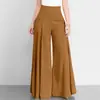 Moda Femenina Nueva de Primavera y Otoño Transfronteriza de Amazon Pantalones de Pierna Ancha de Cintura Alta Color Sólido Pantalones Casuales Ligeros para Caminar al Aire Libre