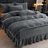 Nuevo Juego de Cubre Cama de Terciopelo Tallado de Cuatro Piezas, Terciopelo Térmico Grueso de Alto Peso para Invierno, Cubre Cama Completamente Mate, Terciopelo de Leche