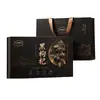 Cajas de regalo de goji negro hechas a medida, cajas corrugadas de papel kraft de lotes pequeños, cajas con ventana y cajas de regalo de mano